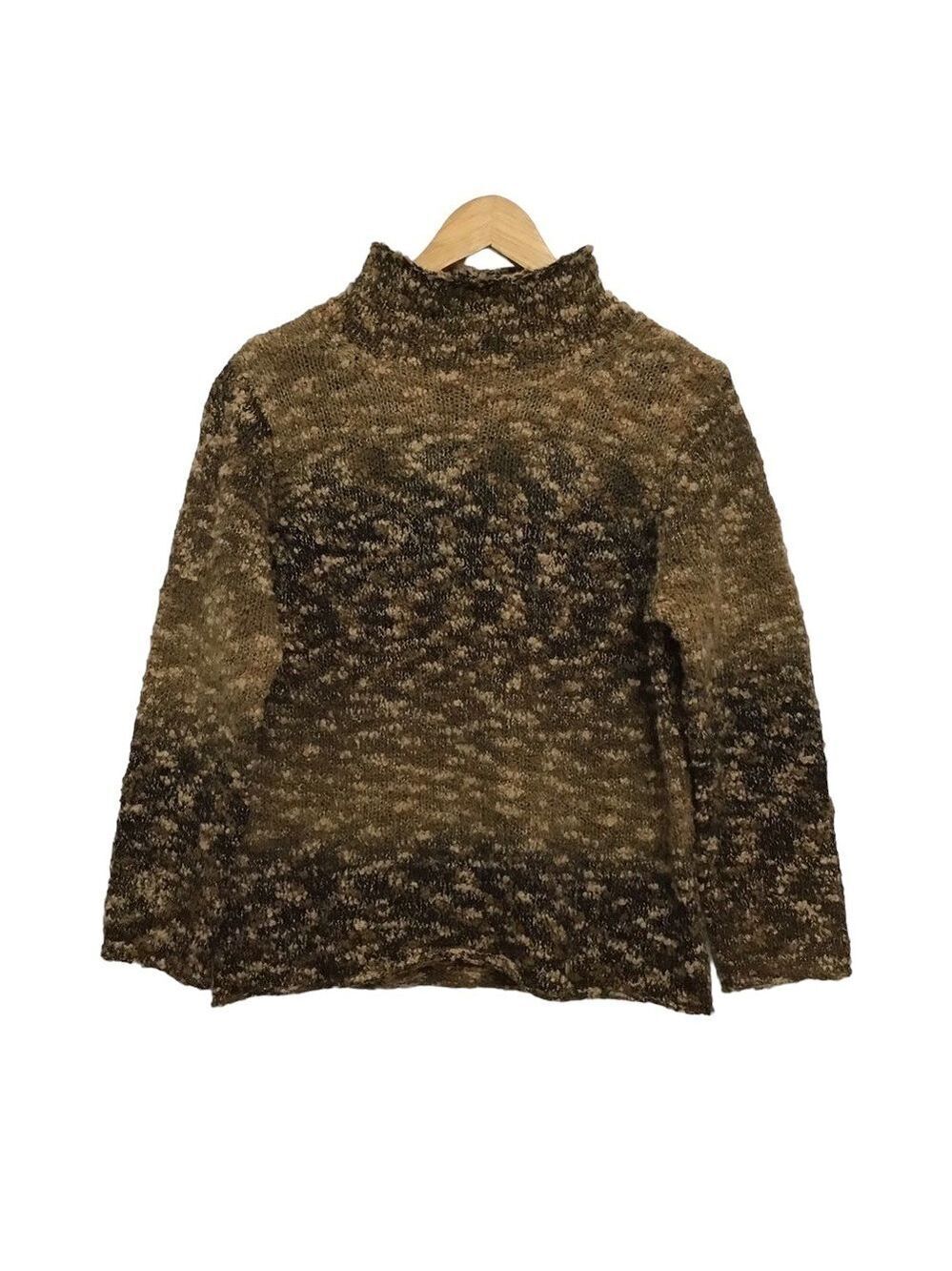SPANNER Petite Wool blend sweater brown tan cream size small cottage cas…